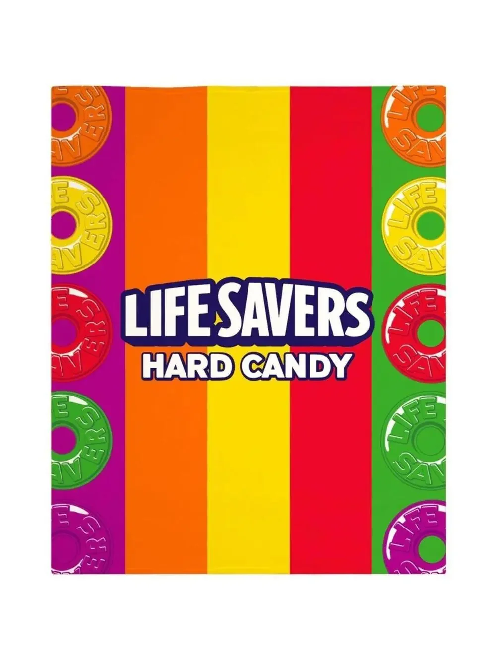 Life Savers Blanket Cute Colorful Candy Striped Soft Throw Blanket Brand New